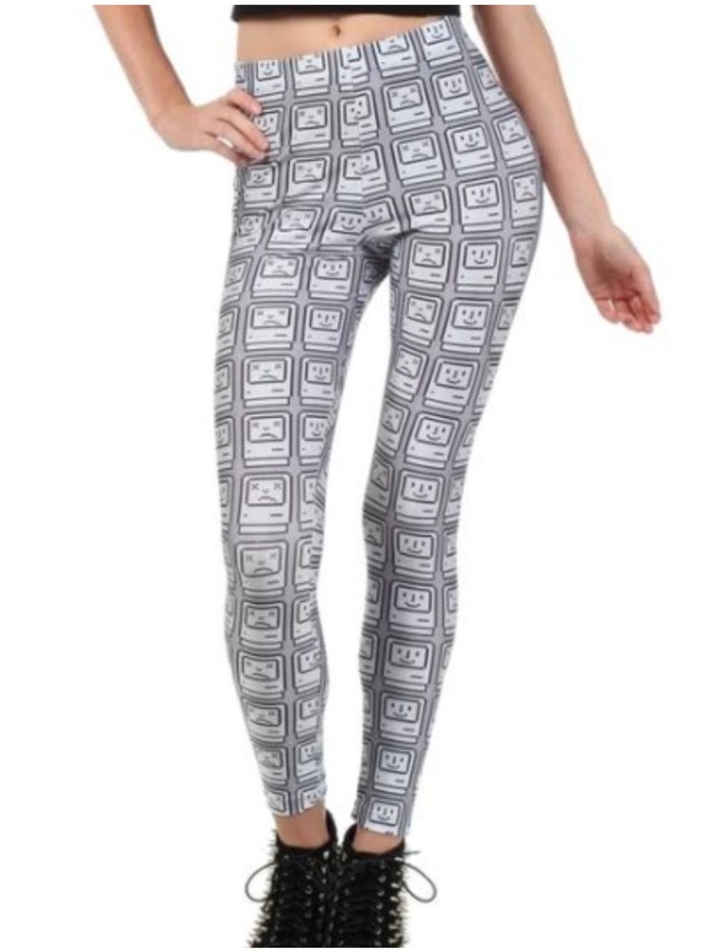 Rare Poprageous Bipolar Mac Legging Silver Size Small